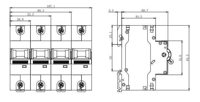 ETEK Hochstrom-MCB 10kA EKM3-125H