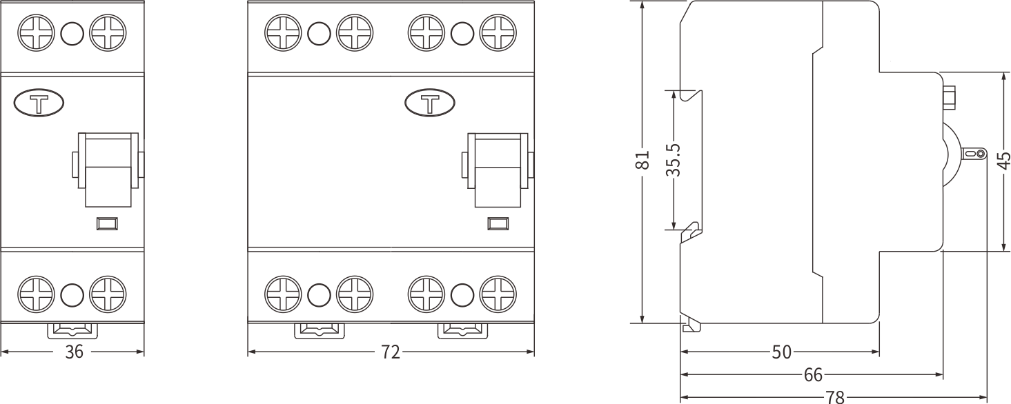 RCCB-EKL1-63-Größe